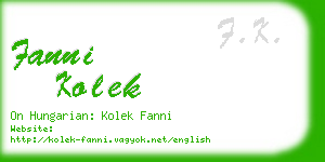 fanni kolek business card